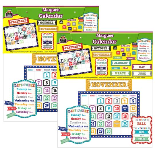 Teacher Created Resources® Marquee Calendar Bulletin Board Set, 2 Sets